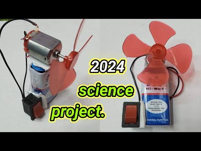 How to Make Mini DC Motor FAN with 9 Volts Battery | DC motor se fan kaise banaye| #scienceproject