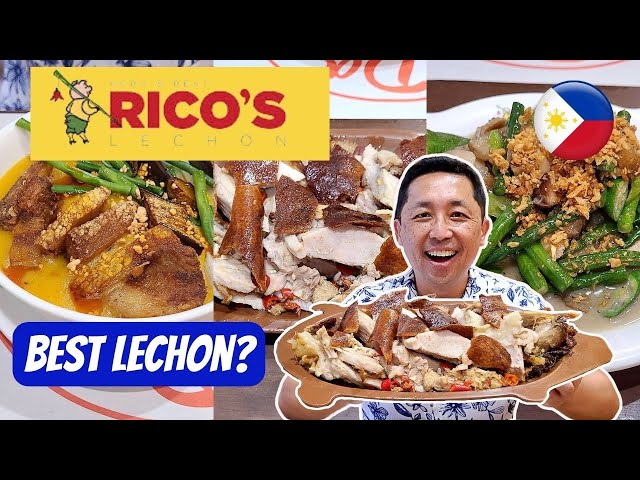 Philippines Crispy Lechon at Rico's Lechon Cebu 🇵🇭 Trying Filipino Food, Bicol Express First Time!