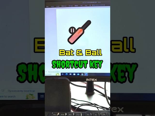 Bat & ball shortcut key in microsoft word #mswordshortcuts #msword #computer