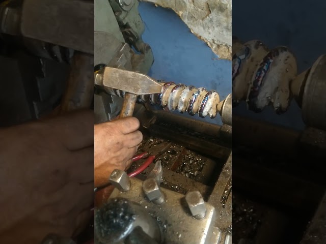 verm welding flux removing at work shop...