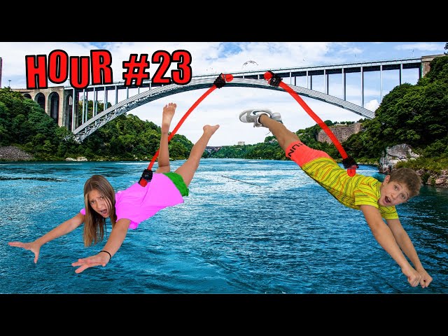 Last to Leave EXTREME BUNGEE JUMPING!! **bad idea**