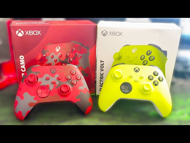 Xbox ELECTRIC VOLT & DAYSTRIKE CAMO CONTROLLERS UNBOXING