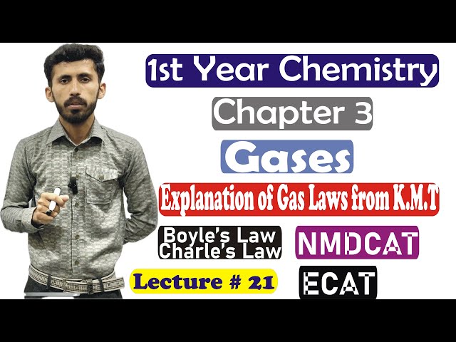 1st Year Chemistry Chapter 3| Gases| Explanation of Gas Laws from KMT| Boyle Law| Charles Law| Le21