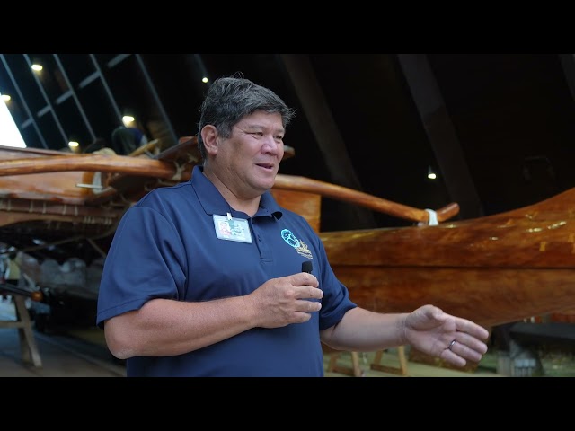 Iosepa, a traditional Hawaiin voyaging canoe returns to the ocean