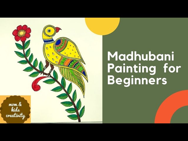 Madhubani Bird Painting for beginners || Easy Madhubani Bird || Madhubani Drawing for Beginners
