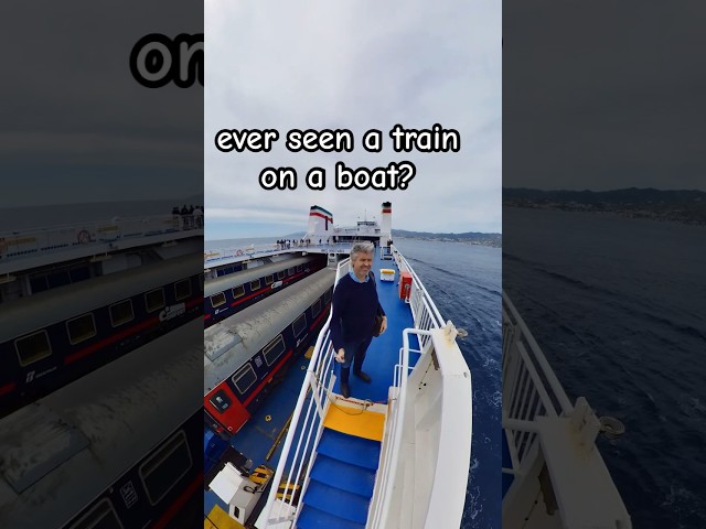 I took a train on a boat! #trainvideo #trenitalia #sicily