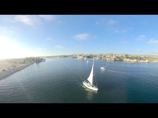 360° video from a drone, surfing, dolphins and boats. Insta360 and DJI Mavic Pro