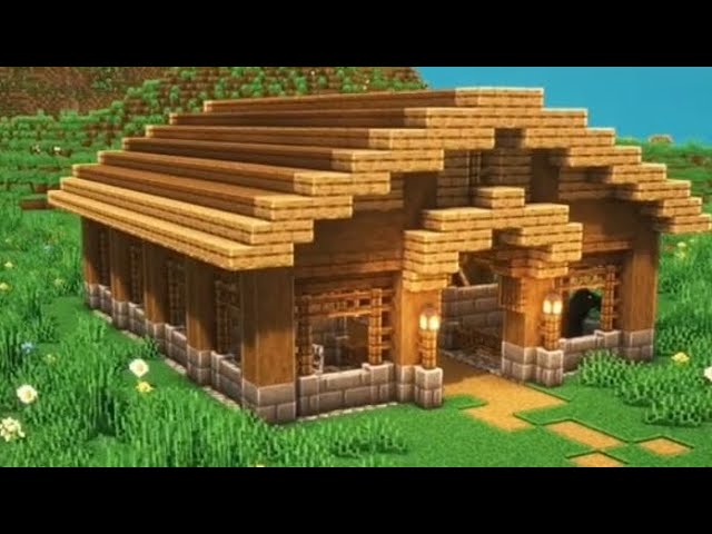 HOW TO BUILD A WOODEN STABLE IN MINECRAFT#minecraft #buildhacks #amazingbuilds #minecrafbuilds