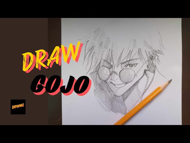 Gojo Drawing | Easy drawing | How to draw anime step by step