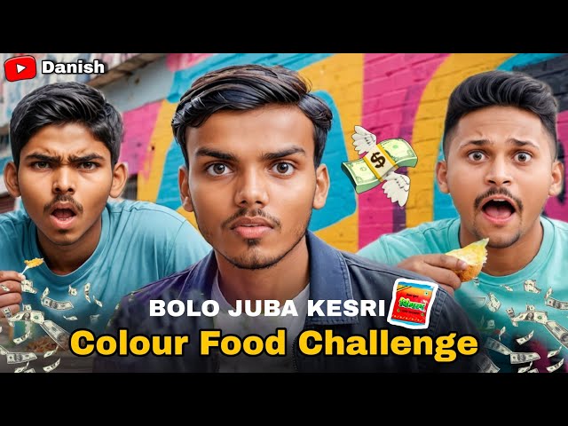 Colour Food Challenge | Bolo juba Kesri | one Colour Food Eating Challenge | Red vs Yellow.