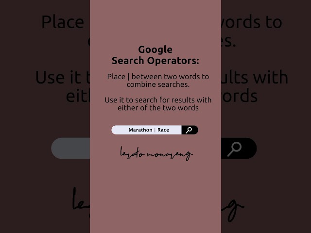 Use the vertical bar "|" to combine two search queries