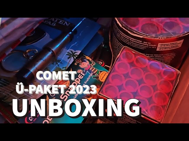 Unboxing COMET Feuerwerk Überraschungskartom Paket groß 2023 - Silvester, Batterien