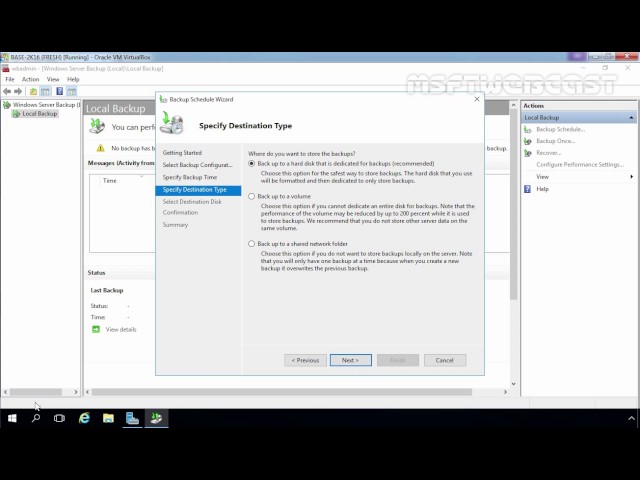 34. How to Schedule Automatic Backup in Windows Server 2016