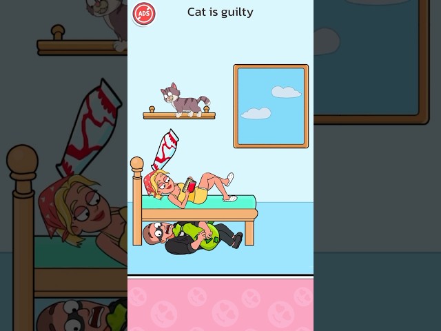 Cat is guilty😅🎮 #trickypuzzle, #puzzlegame, #mobilegame,#gaming, #fail