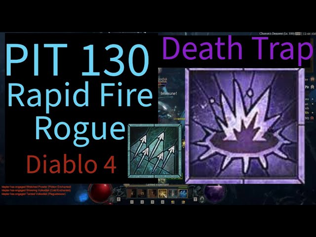 Pit 130 Rapid Fire Rogue Build Death Trap Diablo 4 Season 4