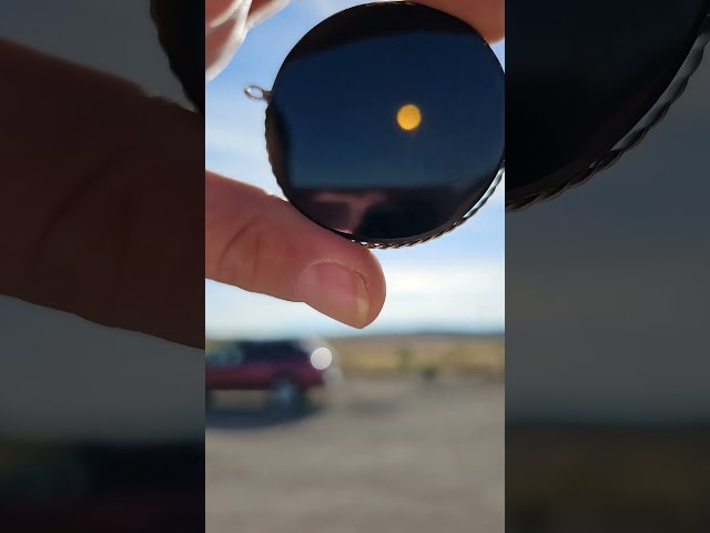 Annular Eclipse through Obsidian Disk #eclipse2023 #eclipse5k #eclipsenewmexico #eclipsetotal