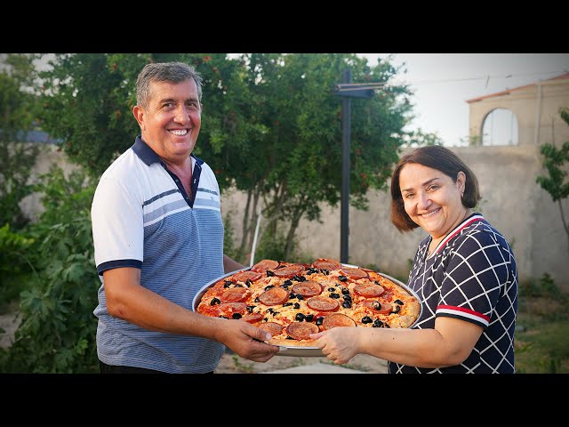 THE BEST HOMEMADE PIZZA You'll Ever Eat | Cooking Pizza on Wood Fire