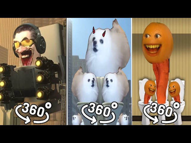 Skibidi Toilet Turbo vs Skibidi Dog Toilet 13 vs Annoying Orange Toilet | 360º VR