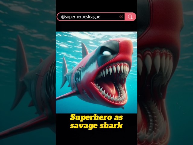 Superhero as a savage shark 💥 Avengers vs DC All Marvel Characters #avengers #shorts #marvel #viral