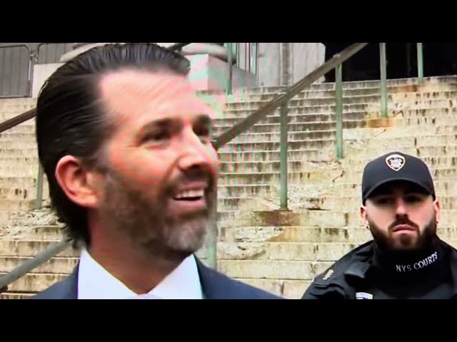 Donald Trump Jr. outside the courtroom Monday slander Letitia James for the NYC fraud trial