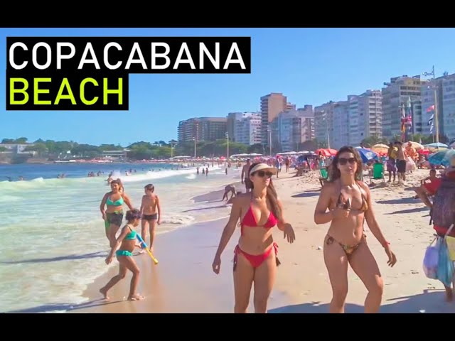 🇧🇷【4K HD】 Copacabana Beach Afternoon Walk - Rio De Janeiro Brazil