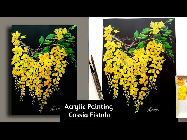 painting tutorial | step by step acrylic painting spring flowers for beginners