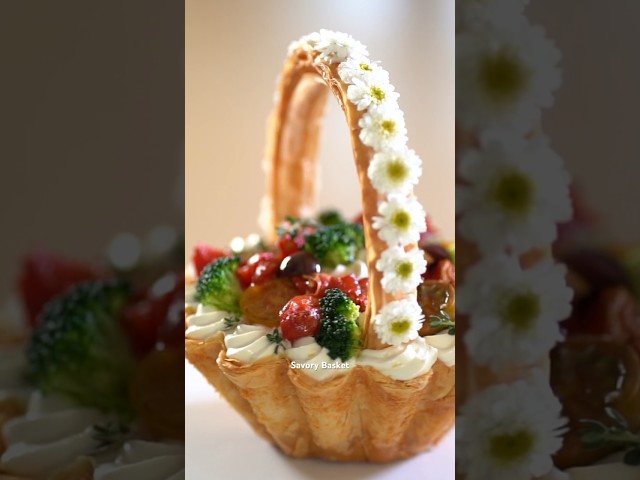 Savory Mille-Feuille Basket #shorts #cuisine #youtube #youtubeshorts #food