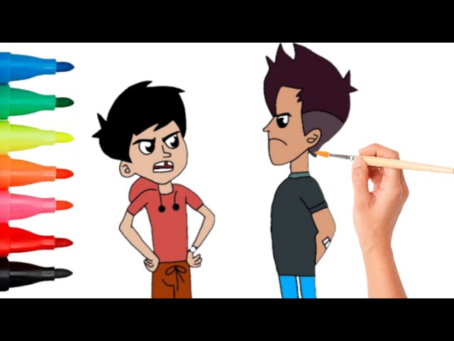 Chikoo aur Bunty cartoon drawing / New episode / cartoon chiku bunty / Khokon kids drawing