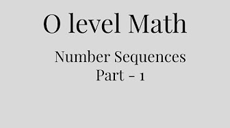 Number Sequences and Series