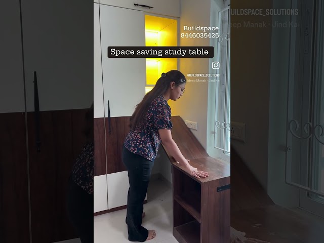 Space saving study table / 2 bhk interior / best interior in Pune