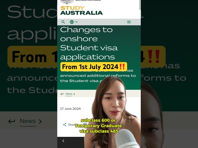 Changes to onshore Student Visa applications in Australia #485visa