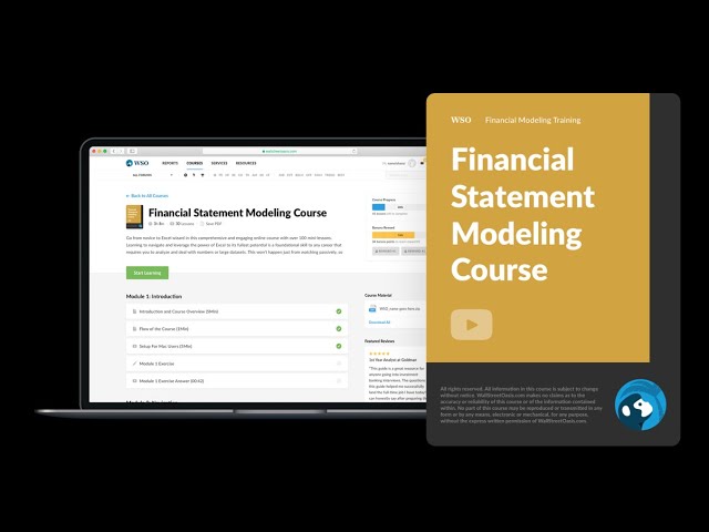 WSO Financial Statement Modeling Course: Introduction & Course Overview