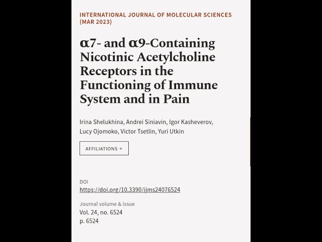 α7- and α9-Containing Nicotinic Acetylcholine Receptors in the Functioning of Immune ... | RTCL.TV