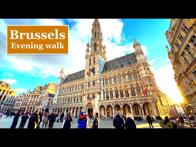 Brussels, Belgium - Evening walk in Brusselss - Brussels 4K HDR 60 fps