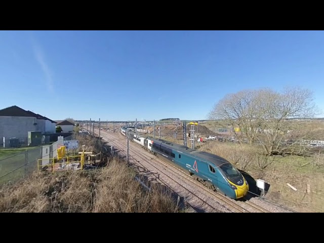 Pendolino 390153 passing Carstairs South Junction on 27-03-2023 at 1557 in VR180