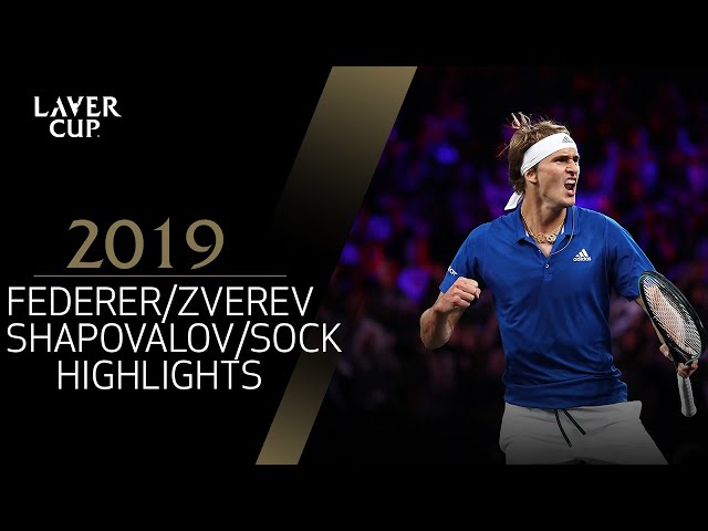 Federer / Zverev v  Shapovalov / Sock Mach Highlights | Laver Cup 2019