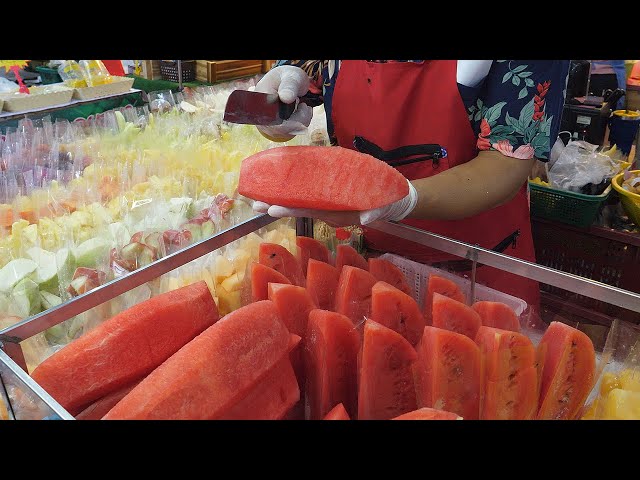 새벽시장, 과일 자르기 달인!  / amazing fruit cutting skill - thai street food