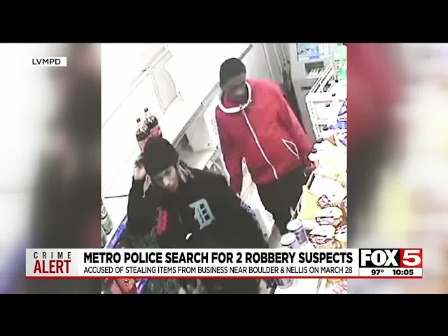 Las Vegas police searching for 2 robbery suspects