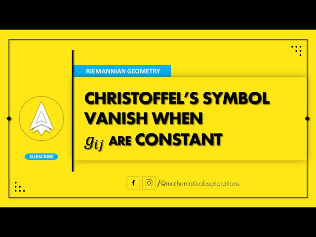 NASC that Christoffel's Symbol Vanish When g_ij's are Constant || Mathematical Explorations