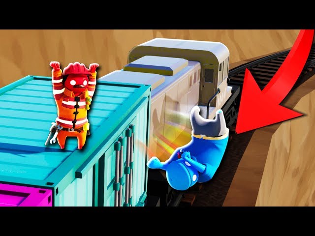 BROTHERS FIGHT ON MOVING TRAIN!? | Gang Beasts