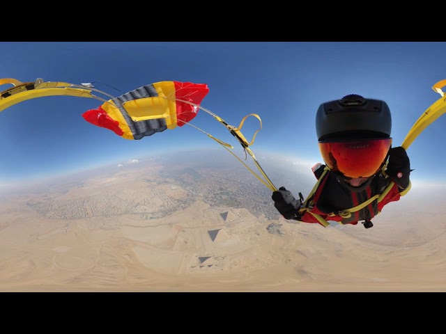 Wingsuit Skydiving Over Pyramids of Giza in 360 degrees