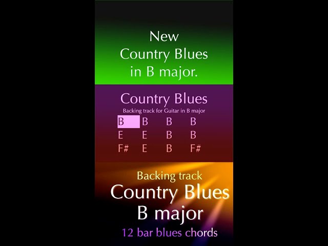 Country Blues in B major, uptempo backing track for Guitar, 188bpm. Play along and enjoy!