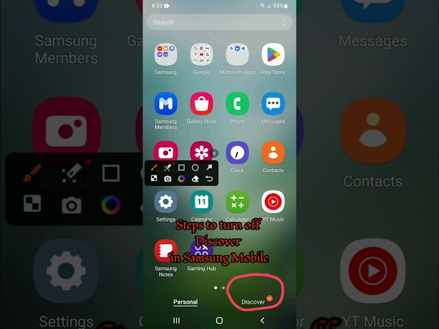 Remove "Discover" from Apps Screen in Samsung Mobile