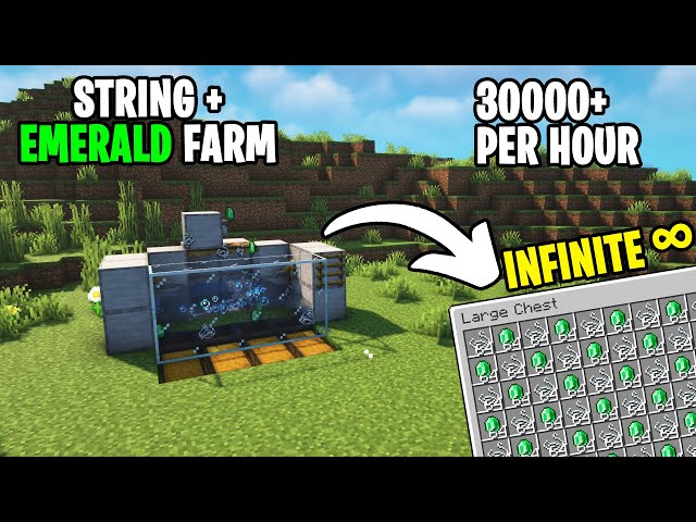 Easy AUTOMATIC String + Emerald Farm in Minecraft 1.20+