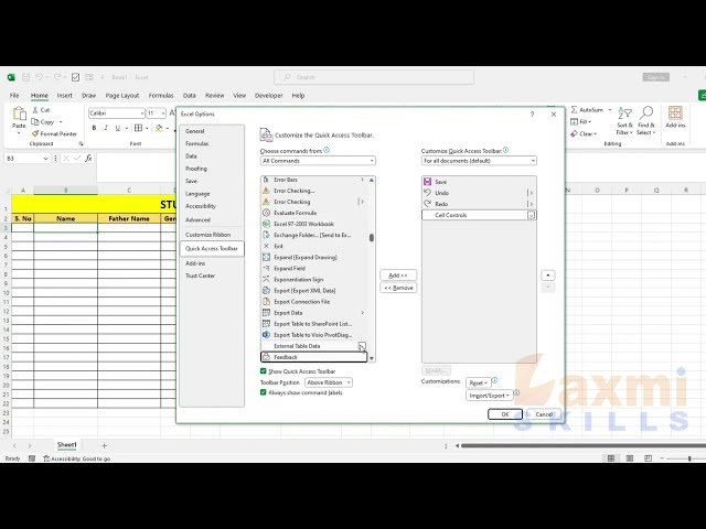 How to create Student Data Form using Form MS Excel In Telugu | MS Excel In Telugu
