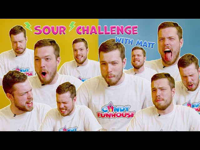 SOUR CHALLENGE with Matt | Cry Babies, Warheads, Toxic Waste, Mega Sours | Candy Funhouse