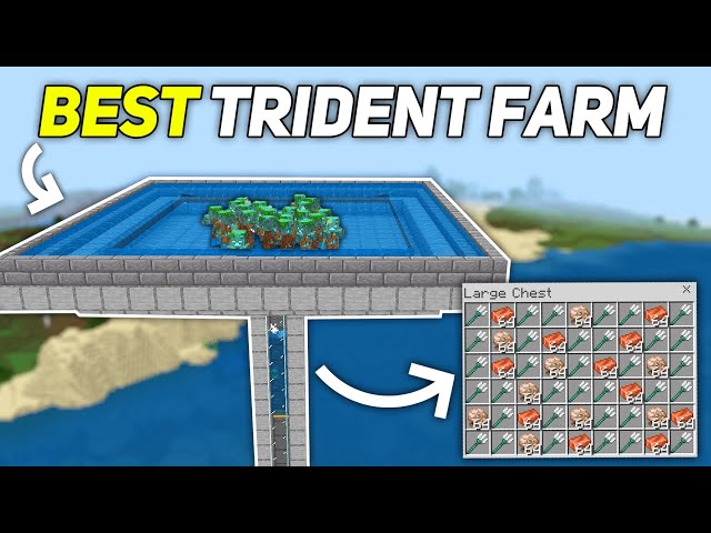BEST Trident Farm in 1.21🔥 - Minecraft Bedrock & PE