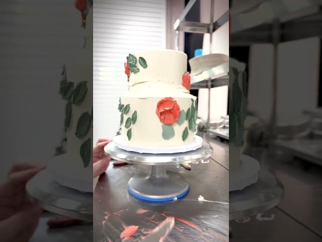 Spring Flowers Wedding Cake - Buttercream Palette Knife Sculpting Short