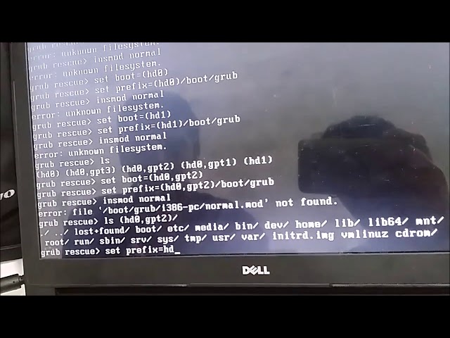 Dell Laptop Ubuntu - error: file '/boot/grub/i386-pc/normal.mod' not found