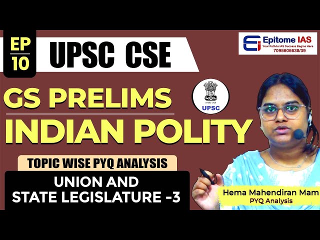 UPSC CSE | Topic Wise PYQ's  Indian Polity | E-10 | By Hema Mam #upsc #trending #viral #youtubevideo